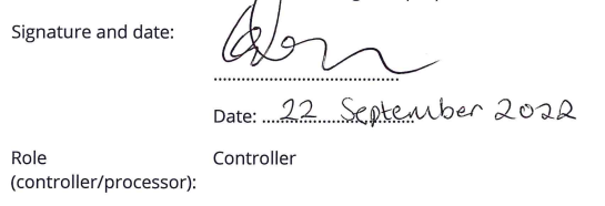 Controller Signature